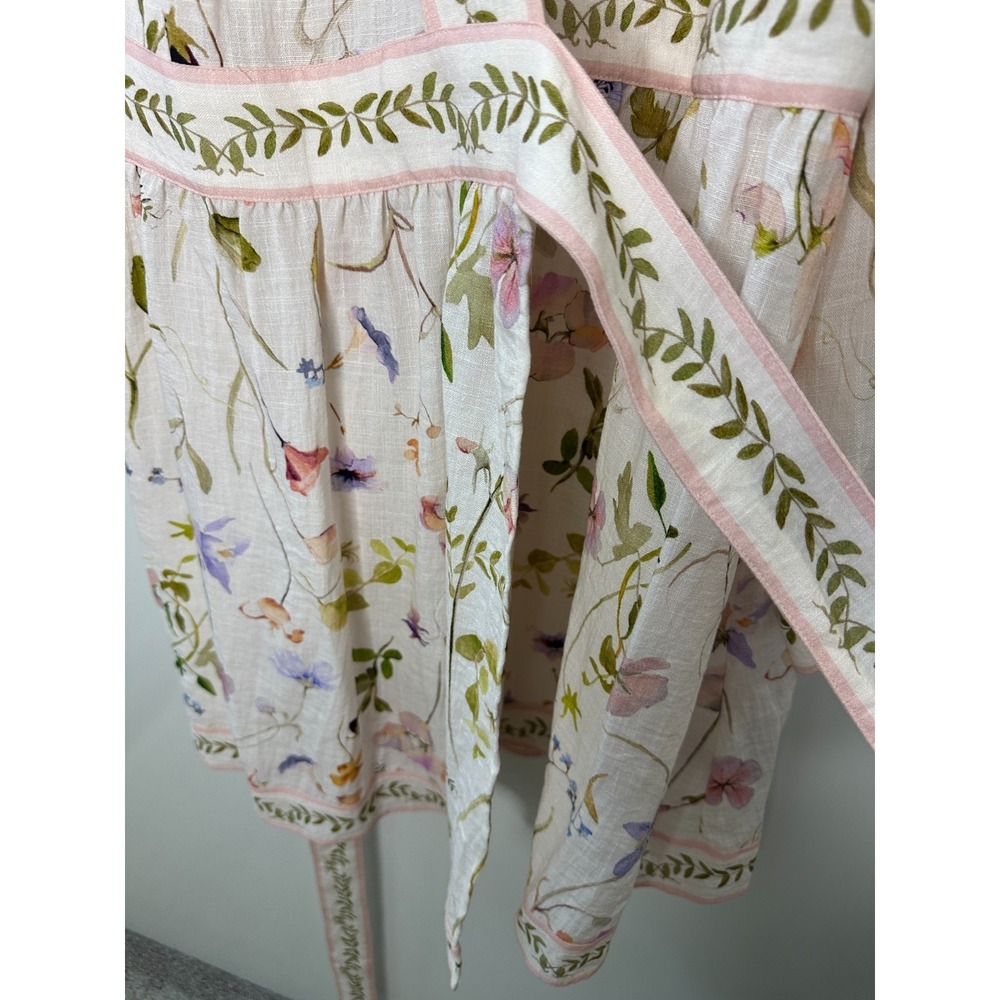 NWT H&M Floral Wrap Dress Large Fairy Botanical LS Feminine Brunch Wedding Chic - Picture 5 of 16